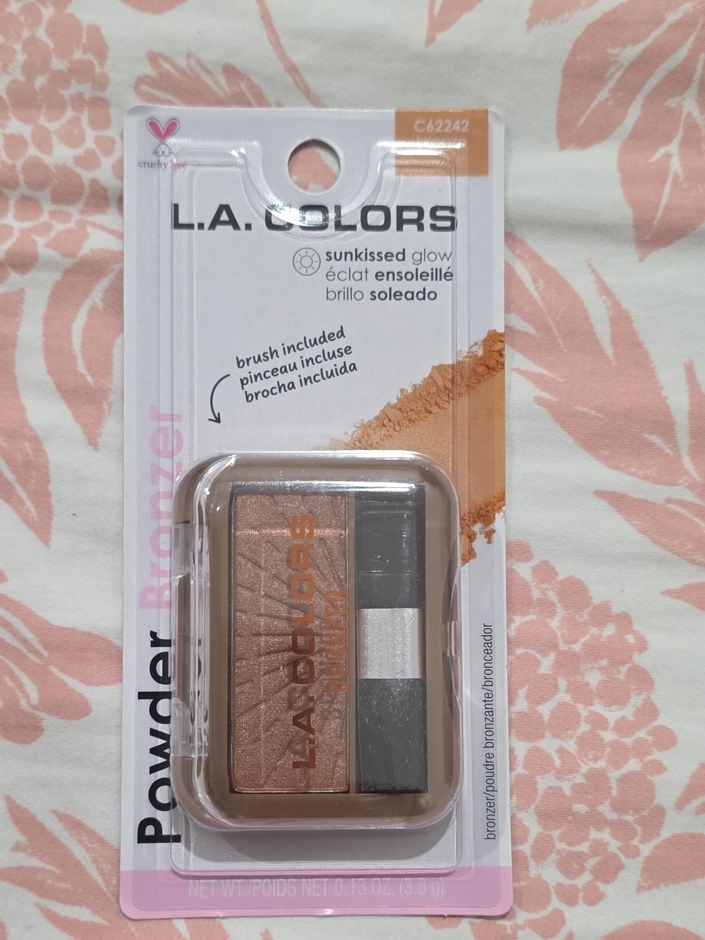L.A. COLORS Sunkissed Glow Powder Bronzer - Bronze with Silver Brush Accent